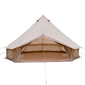 13.1FT Oxford Bell Tent for Family Camping Spacious Yurt Tent with Stove Jack, 4 Season Glamping Shelter, Waterproof Oxford Hot Tent for 4-8 People (Option: FT)
