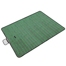 60" x 78" Waterproof Picnic Blanket Handy Mat with Strap Foldable Camping Rug for Camping Hiking Grass Travelling (Option: Green)