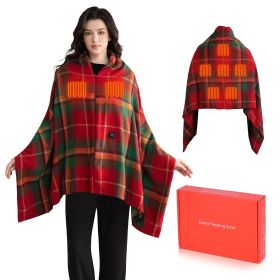 71x24In USB Heated Shawl Wearable Heating Blanket Electric Throw Wrap Indoor Outdoor with Zipper 3 Heating Levels Machine Washable for Outdoor Home Of (Option: Christmas)