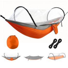 Camping Hammock with Mosquito Net 3-in-1 Portable Hammock Tent with BuiltIn Mosquito Net Dual-Way Zippers 440lbs Capacity Attached Storage Pocket for (Option: Grey)