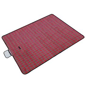 60" x 78" Waterproof Picnic Blanket Handy Mat with Strap Foldable Camping Rug for Camping Hiking Grass Travelling (Option: Red)