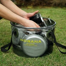 Outdoor Folding Bucket Camping Car Portable Bucket (Color: green, Capacity: 20L)