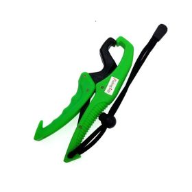 1pc Fish Grabber Plier Controller Gear Fishing Tool ABS Grip Tackle With Adjustable Rope (Color: green)