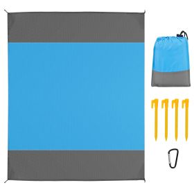 108x96.46in Sand Proof Picnic Blanket Water Resistant Foldable Camping Beach Mat w/ 4 Anchors 1 Carry Bag For 4-6 People (Option: L)