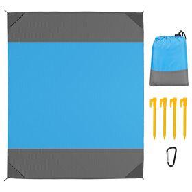 82.6x78.7in Sand Proof Picnic Blanket Water Resistant Foldable Camping Beach Mat w/ 4 Anchors 1 Carry Bag For 2-3 People (Option: M)